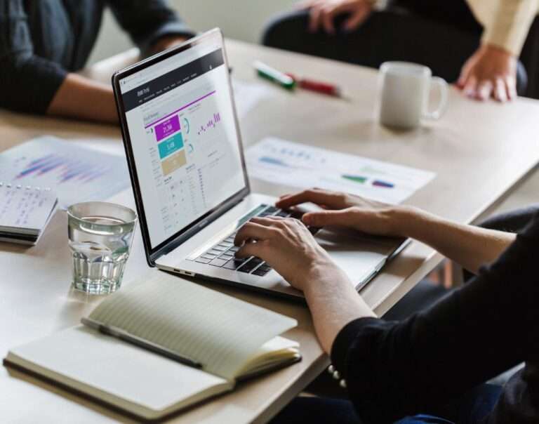person using corporate travel technology