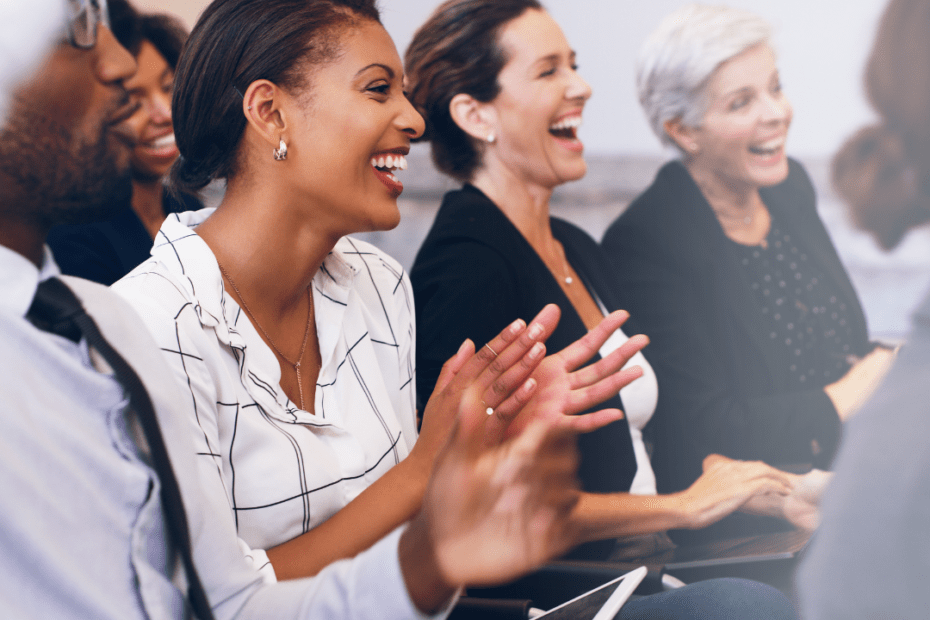 female delegates at an event