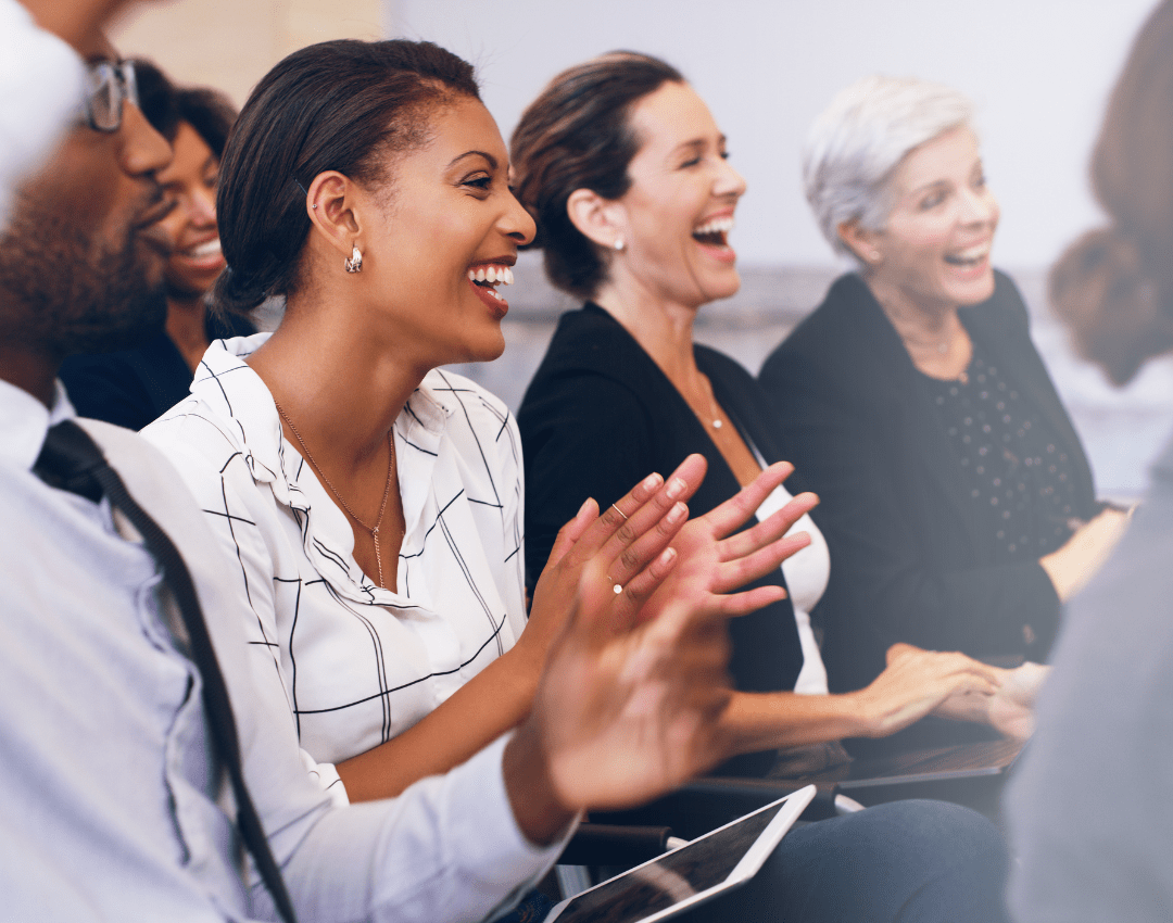 female delegates at an event