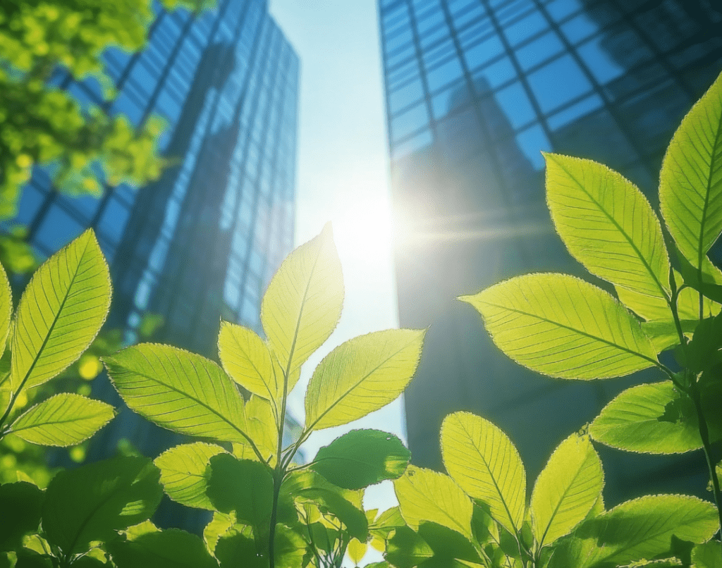 office buildings surrounded by greenery