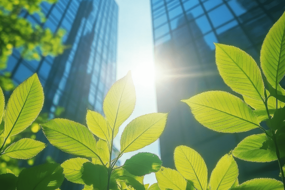 office buildings surrounded by greenery