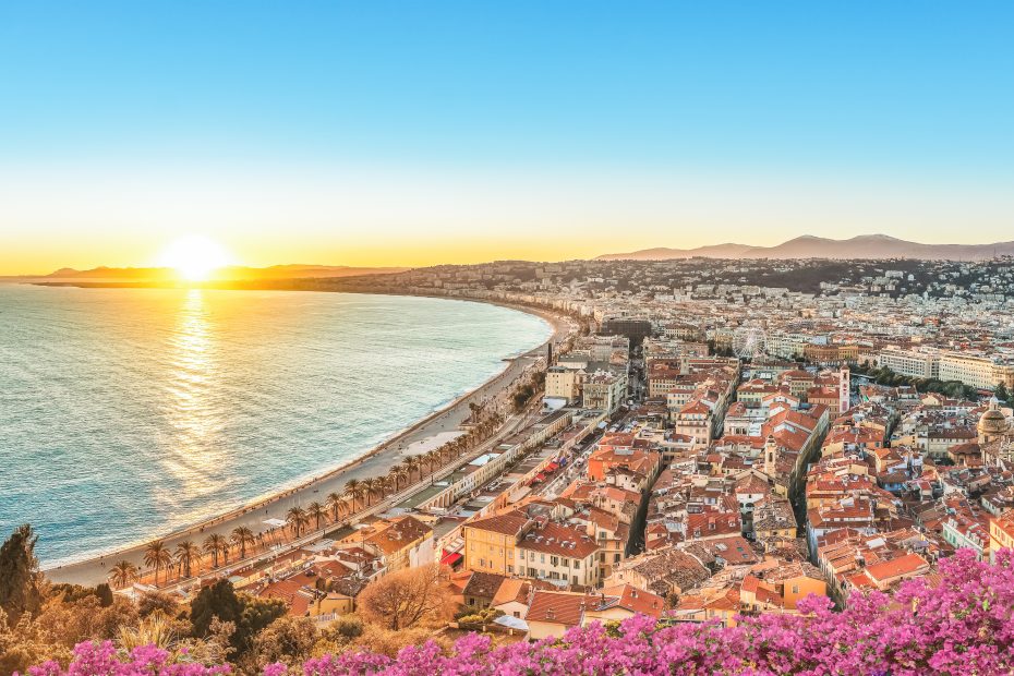 France - Panorama cityscape at Nice city in Cote D' Azur, French Riviera - Luxury travel