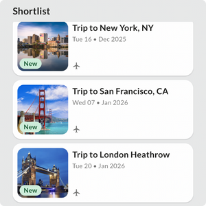 Not ready to book? Add your itinerary to your saved list and book it later