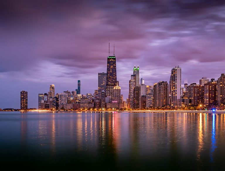 Chicago skyline from the water