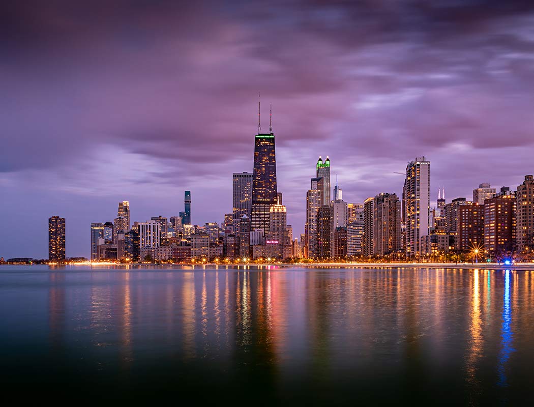 Chicago skyline from the water